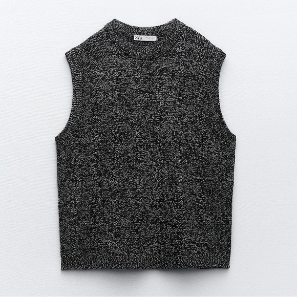 ZARA | OVERSIZED TWISTED YARN KNIT VEST - Picture 3 of 11